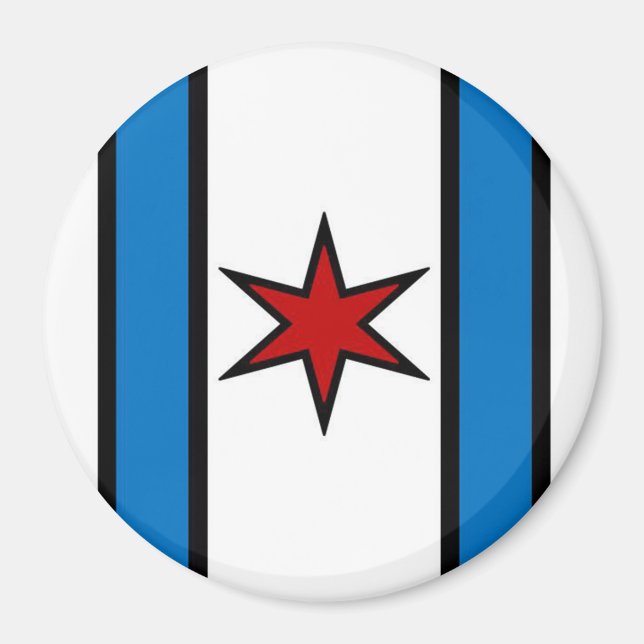 Modern White Shield Magnet (Front)