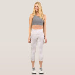 Modern White Silver Bokeh Girly Capri Leggings<br><div class="desc">A girly and cool feminine Modern Abstract white bokeh effect capri pants design.
Perfect to be trendy and girly on your yoga class or in any sport!</div>