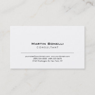 Modern White Simple Consultant Business Card