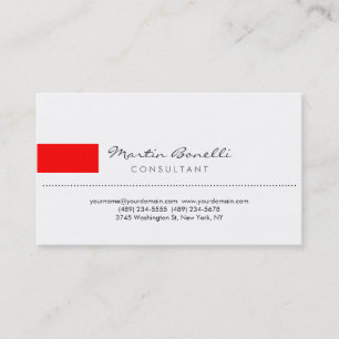 Modern White Simple Consultant Business Card