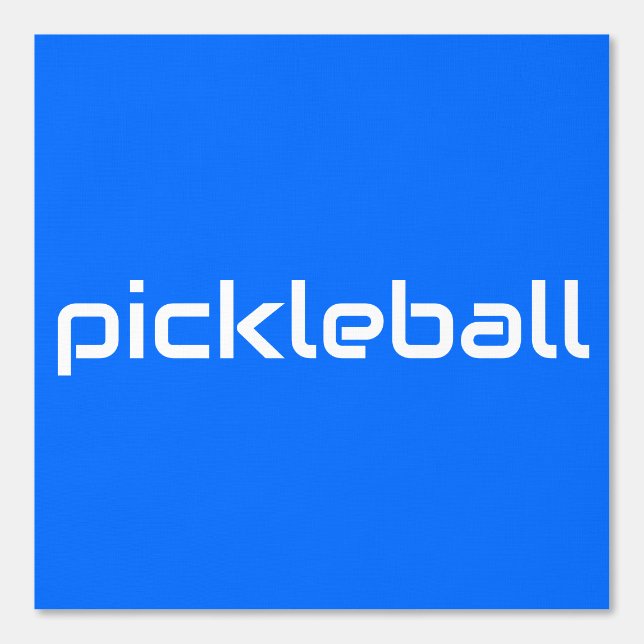 Modern White Sleek PICKLEBALL Text On Vibrant Blue Wallpaper (Front)