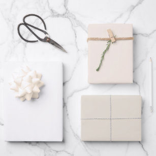 Modern White Solid Color Wrapping Paper Sheets