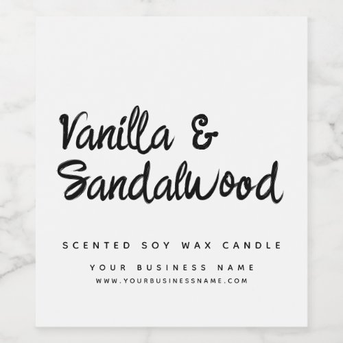 Modern white soy candle label