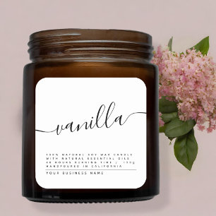 Modern white soy candle label