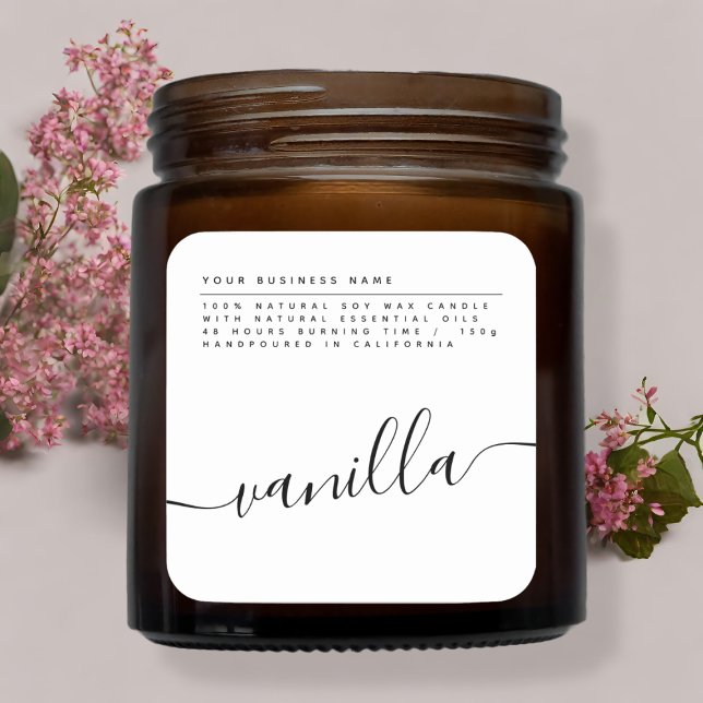 Modern white soy candle label (Creator Uploaded)