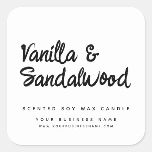 Modern white soy candle label