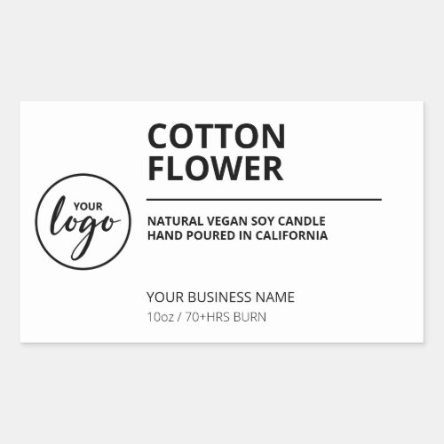 Modern White Soy Candle Labels