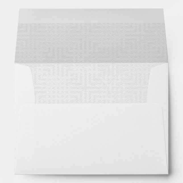 Modern White -Squares Pattern- Lined Envelope (Back (Bottom))