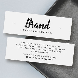 Modern white stud earring display card