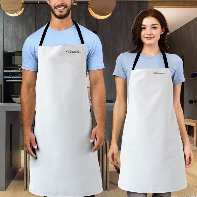 Modern White template,  Black Script Apron (Creator Uploaded)