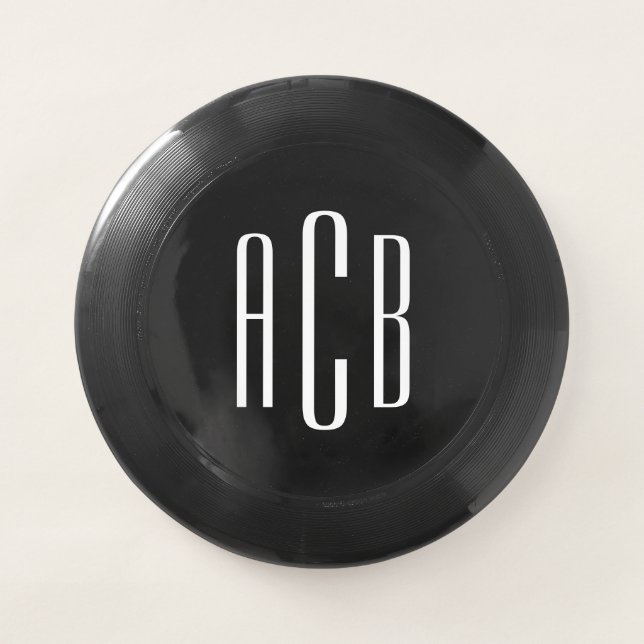 Modern White Three Letter Monogram Wham-O Frisbee (Front)