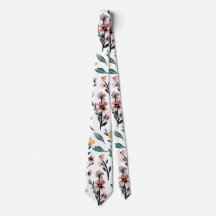 Modern White Watercolor Botanical Floral Pattern