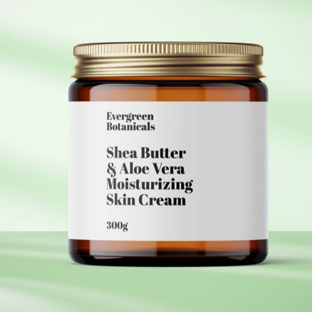 Modern white waterproof cosmetics jar label (Creator Uploaded)