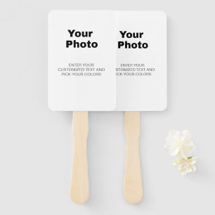 Modern White Wedding Custom Photo Hand Fan
