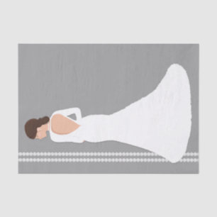 Modern White Wedding Dress Bling Bridal Shower Tissue Paper