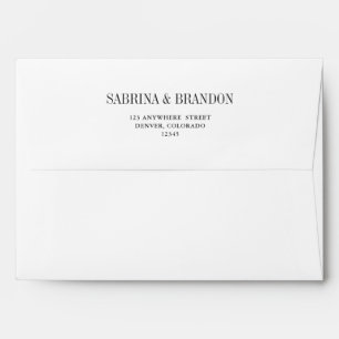 Modern White Wedding Envelope Return Address
