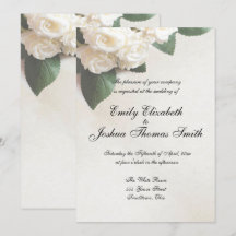Modern White Wedding Invitations Customizable