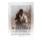Modern White Wedding Photo Welcome Sign
