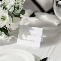 Modern White Wedding Reserved Table Tent Sign