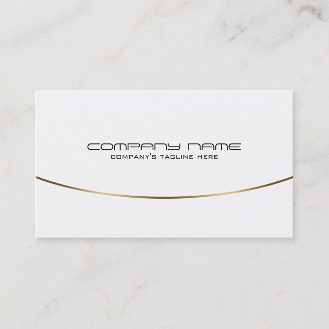 Modern White With Gold Accents Business Card (Front)