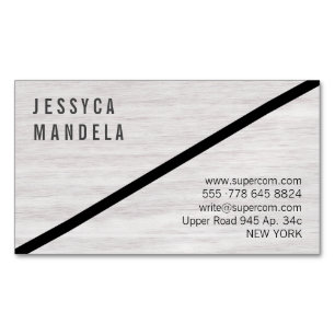 Modern White Wood Magnetic Business Card