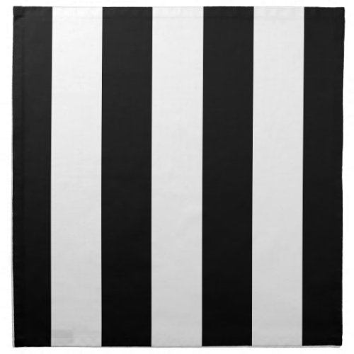 Modern Wide Bold Black and White Stripes Pattern Cloth Napkin