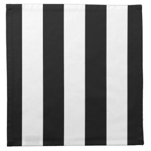 Modern Wide Bold Black and White Stripes Pattern Napkin