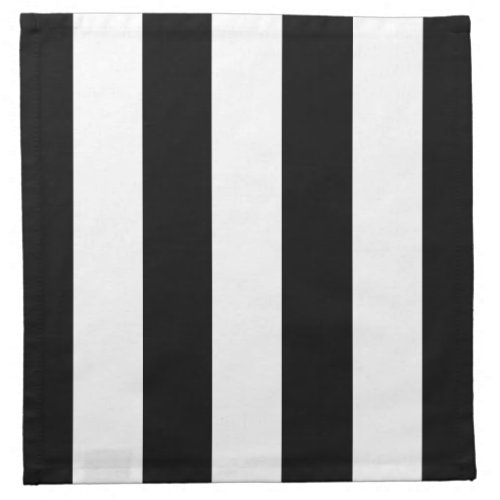 Modern Wide Bold Black and White Stripes Pattern Napkin