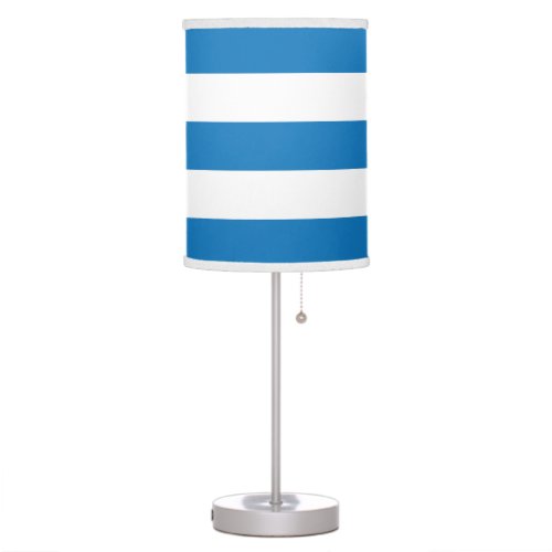 Modern Wide Striped Lamp in Bright Blue