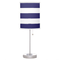 Modern Wide Striped Lamp in Navy Modern Wide Striped Lamp in Navy