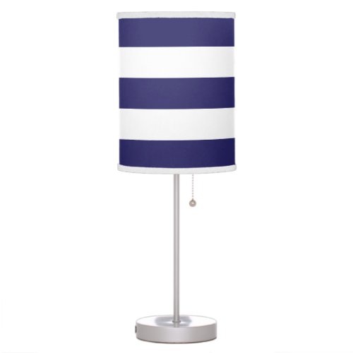 Modern Wide Striped Lamp in Navy