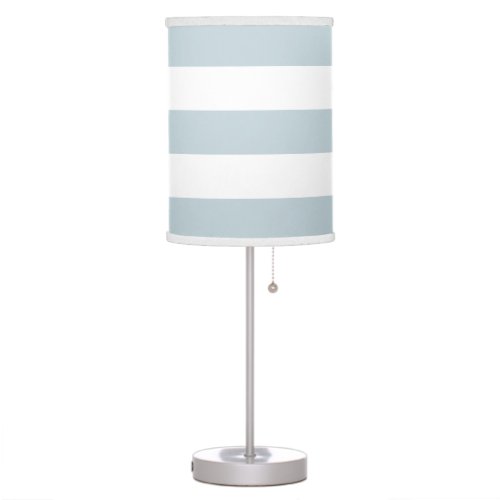 Modern Wide Striped Lamp in Silvery Blue