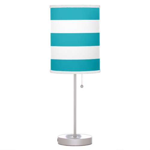 Modern Wide Striped Lamp in Teal