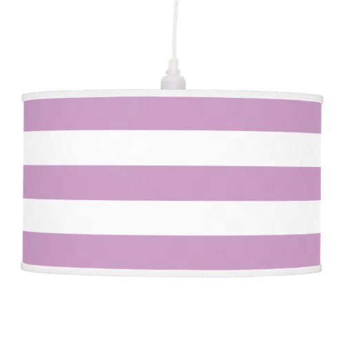 Modern Wide Striped Pendant Lamp in Lavender