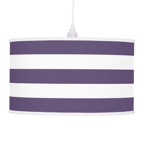Modern Wide Striped Pendant Lamp in Purple