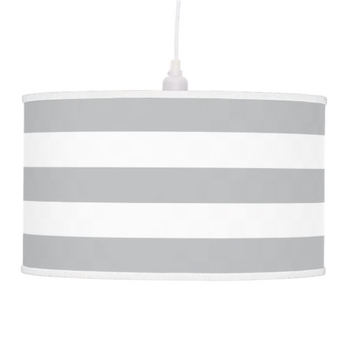 Modern Wide Striped Pendant Lamp in Silver