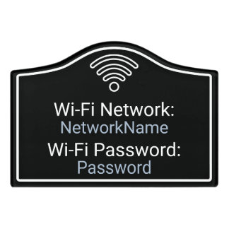 Modern Wifi Instructions Vacation Rental Sign