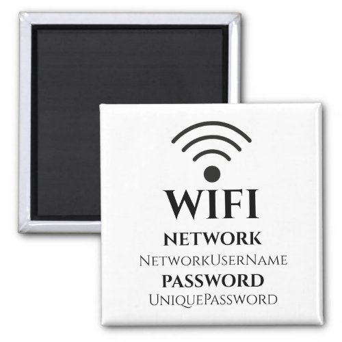 Modern WiFi Network and Password Magnet