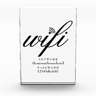 Modern Wifi Network and Password Sign Photo Block