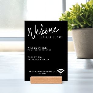 Modern Wifi Network Password Guest Information Holder