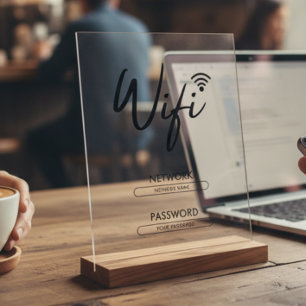 Modern Wifi Password Network Acrylic Sign