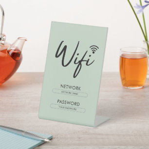 Modern Wifi Password Network Pedestal Sign