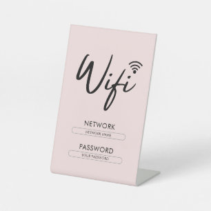 Modern Wifi Password Network Pedestal Sign
