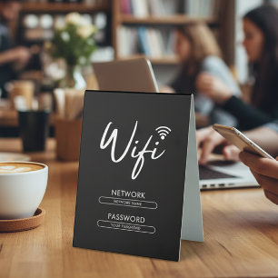 Modern Wifi Password Network Table Tent