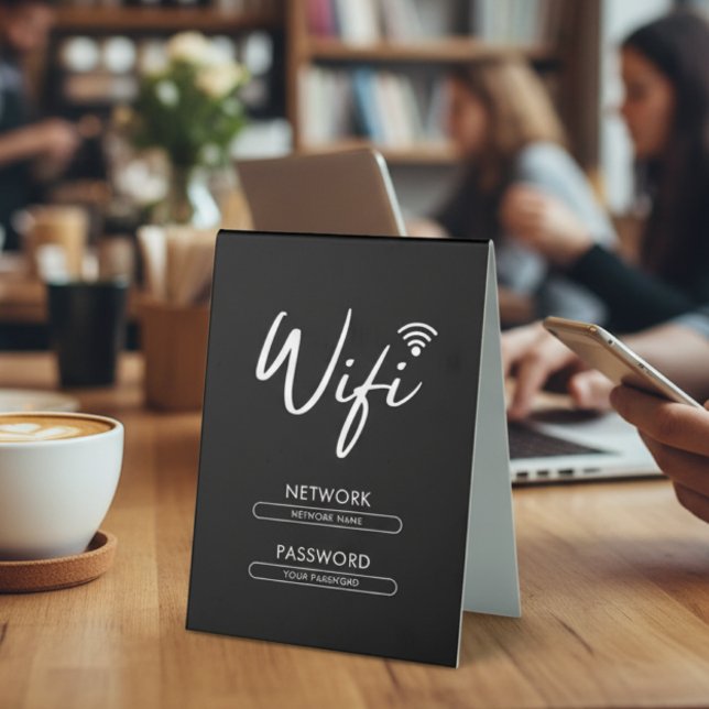 Modern Wifi Password Network Table Tent (Creator Uploaded)