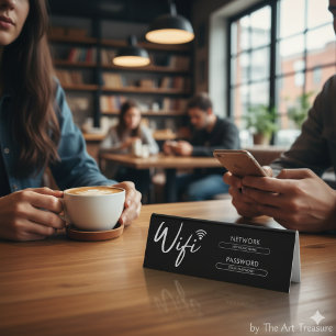 Modern Wifi Password Network Table Tent