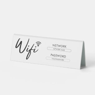 Modern Wifi Password Network Table Tent