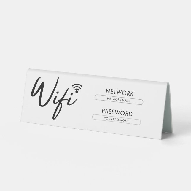 Modern Wifi Password Network  Table Tent (Front)