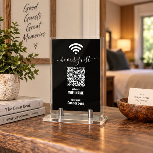 Modern Wifi Password Sign Minimalist Table Card