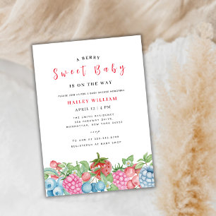 Modern Wild Berry Sweet Baby Shower Invitation